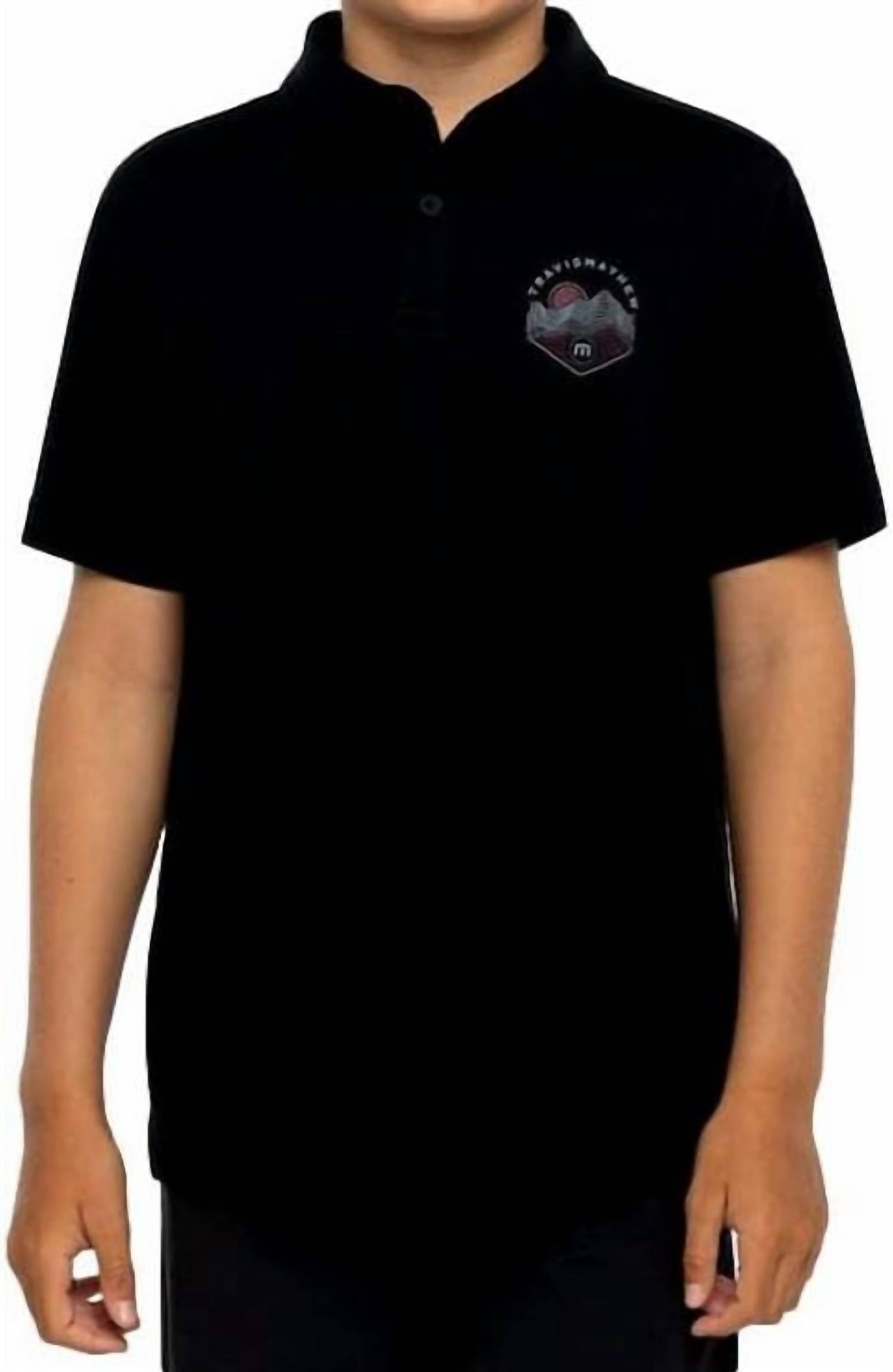 

TravisMathew Детская поло-рубашка Spelunk для мальчиков, черная, Черный, TravisMathew Детская поло-рубашка Spelunk для мальчиков, черная
