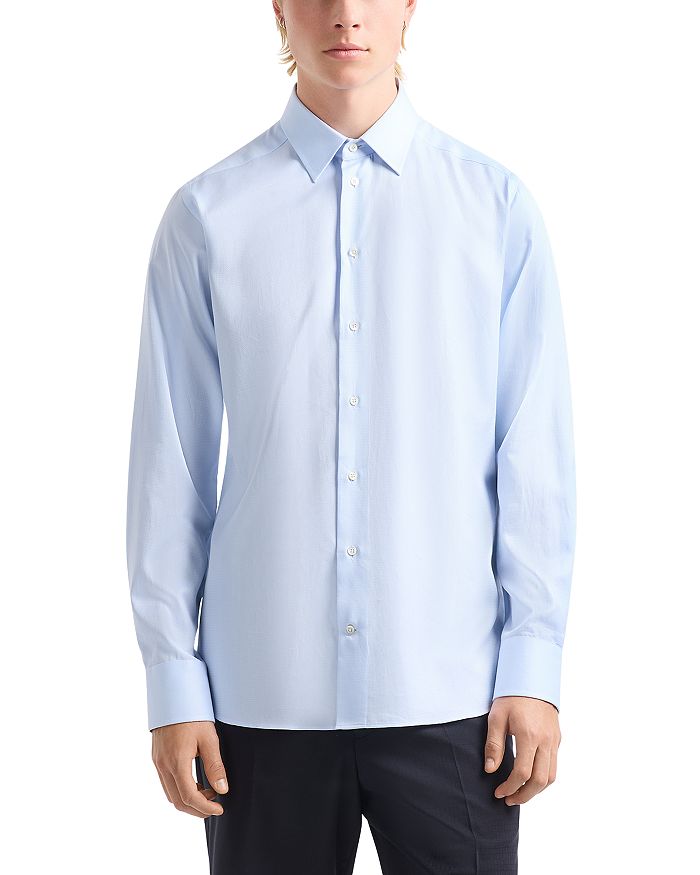 

Нью-Йорк Сорочка Regular Fit с микроузором "шеврон" Emporio Armani, синий