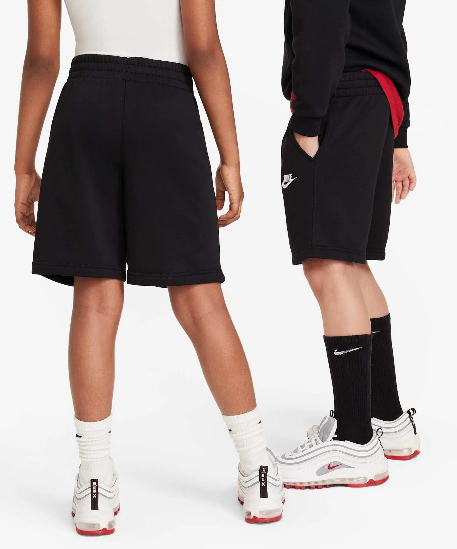 Детские шорты Nike Sportswear Junior French Terry Shorts / Детские флисовые шорты Nike Sportswear Club Big Kids' French Terry Shorts FD3015-010, черные — фото 2