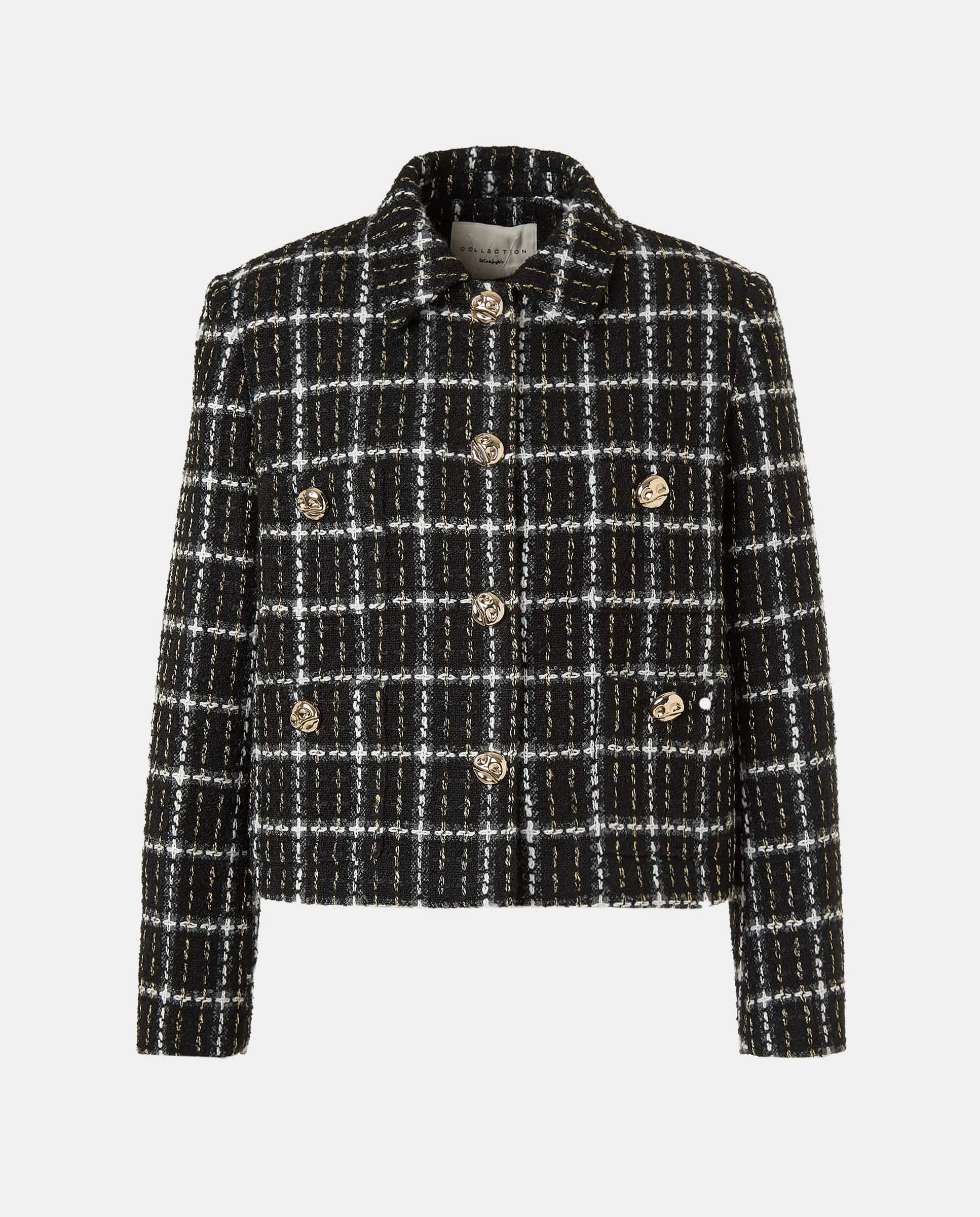 

Женская куртка из твида с фантазийным узором Woman El Corte Inglés, черный