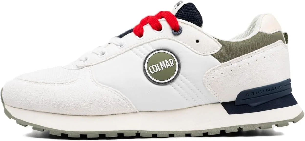 Мужские низкие кроссовки COLMAR Travis Authentic, White Military Green Navy