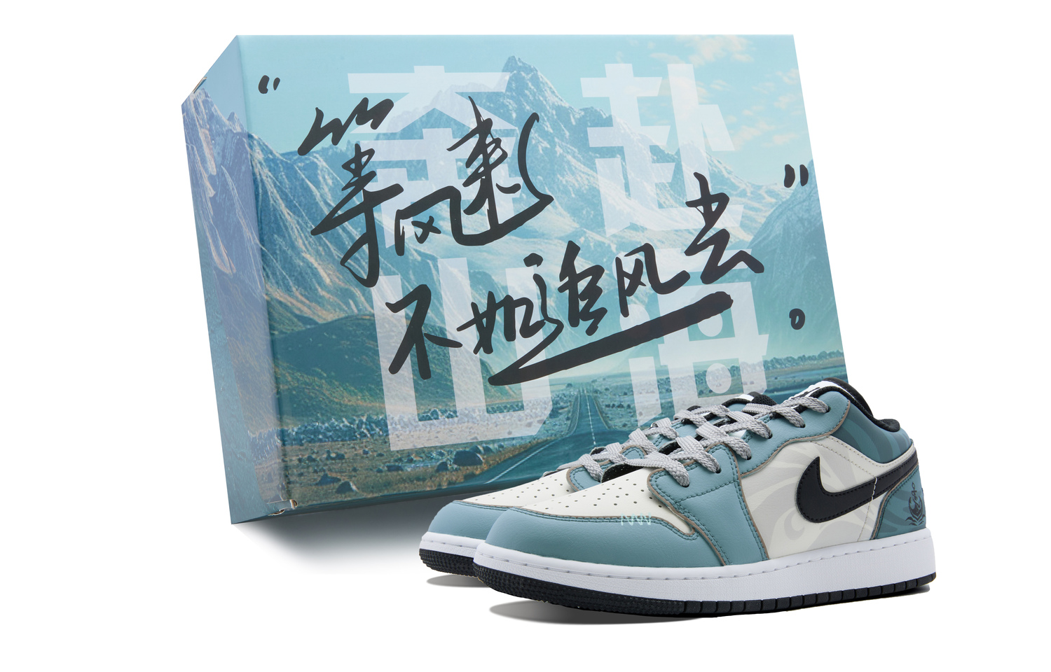

Кроссовки Jordan Air 1 Low с амортизацией, противоскользящие и износостойкие, низкие, винтажные, мужские, сине-серые, синий/серый
