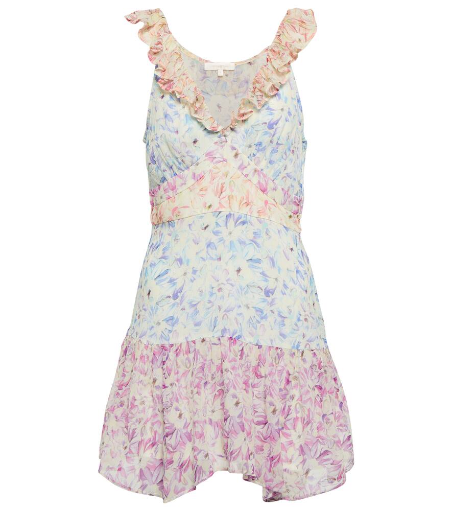 

Шелковое мини-платье с цветочным принтом Seneca LoveShackFancy, Sweet Kisses