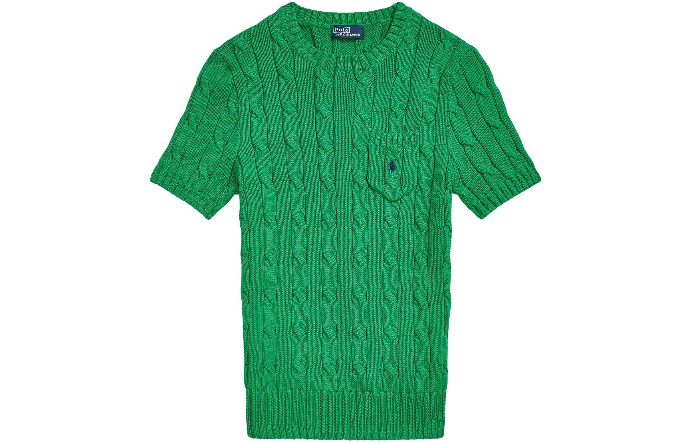 

Polo Ralph Lauren Кабельная вязка короткий рукав мини-платье