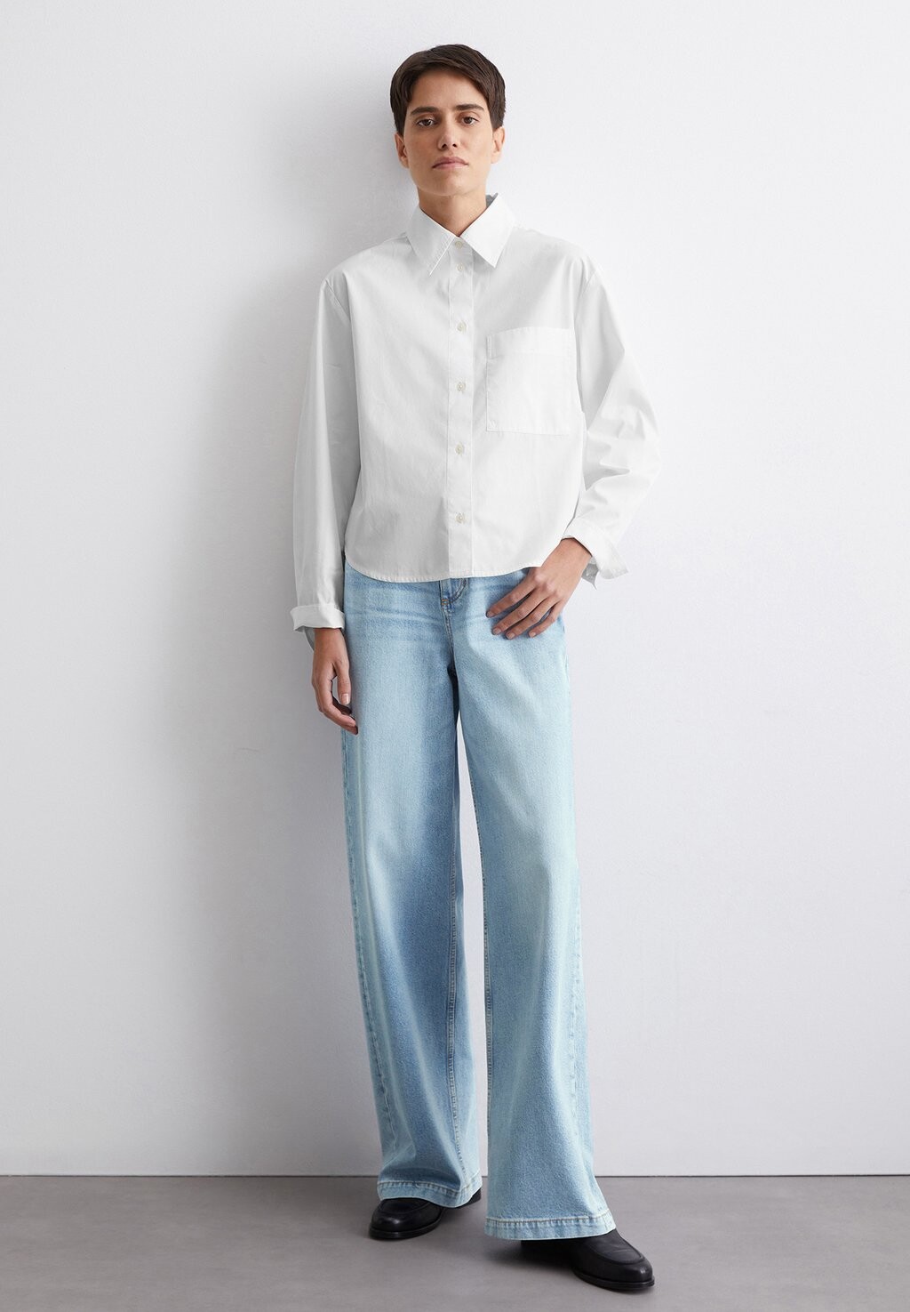 

Блузка на пуговицах LANGARM CROPPED PREMIUM Marc O'Polo, белый