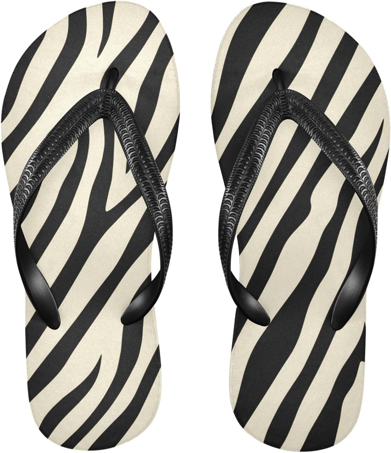 

Женские и мужские пляжные шлепанцы Zebra с черной полоской для лета и повседневной носки, для душа 20861848 Kfbe