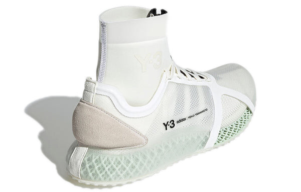 Кроссовки adidas Y-3 Runner 4D IOW Mid 'Core White', белый — фото 4