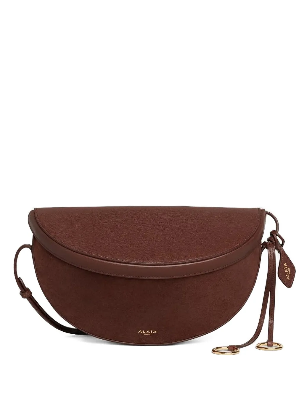 

Сумка на плечо Hip East West из козьей кожи с закругленным кольцевым декоративным элементом Alaïa, коричневый