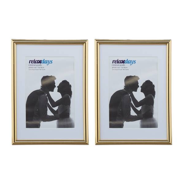 

Рамка для фотографий Relaxdays 2 шт 13x18 cm, золотой/белый