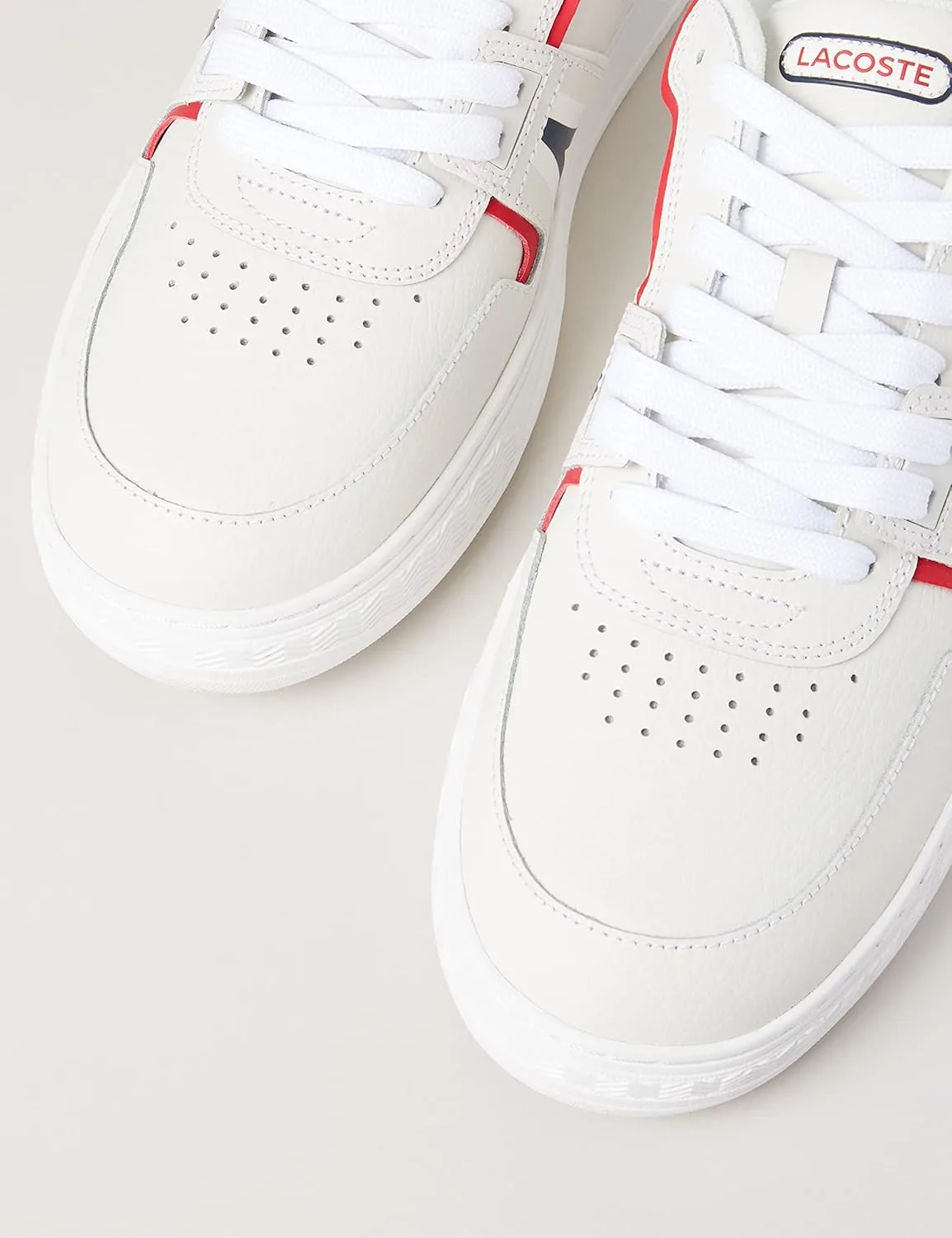 Кожаные кроссовки Lacoste L001 бежевого цвета — фото 2