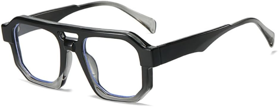 

Солнцезащитные очки с двойной перемычкой для женщин, градиентный дизайн, модные прозрачные линзы, оправа в стиле ретро-панк, солнцезащитные очки UV400, черный/серый TYUVIVO, Black Grey Clear