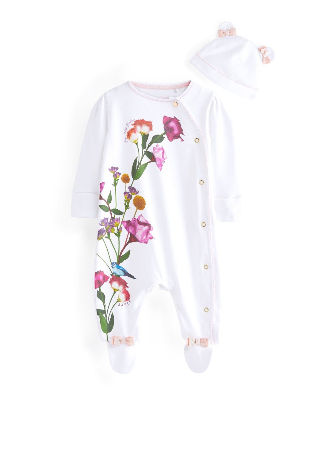 

Комбинезон BAKER BY TED BAKER WHITE FLORAL SLEEPSUIT AND HAT SET, цвет white