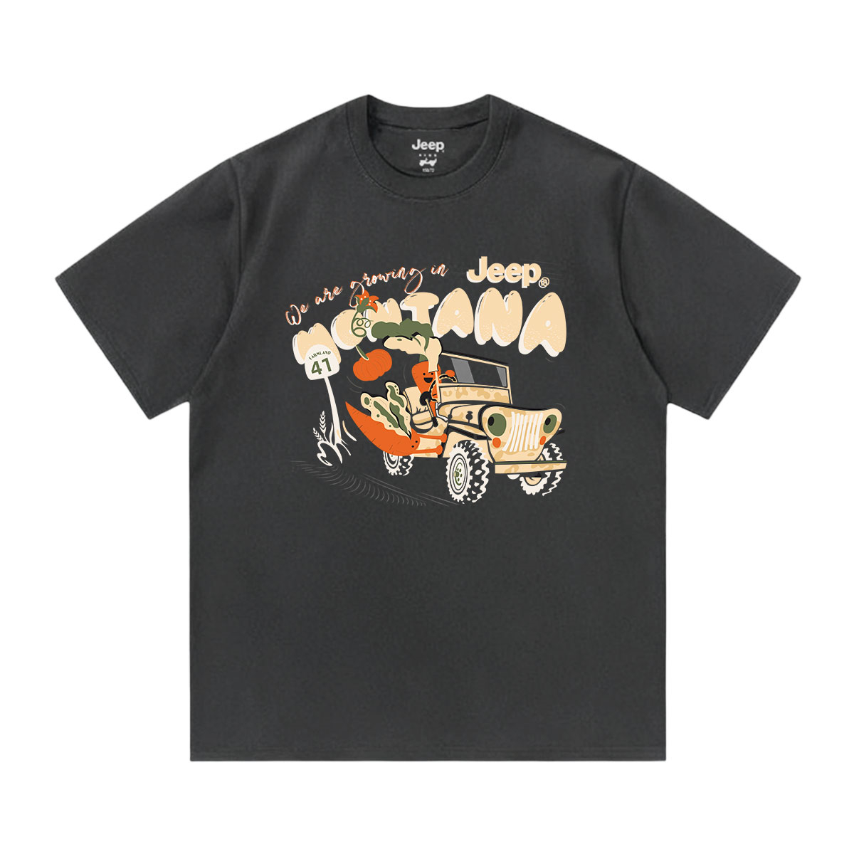 

Футболка с круглым вырезом для школьников Jeep, темно-серый