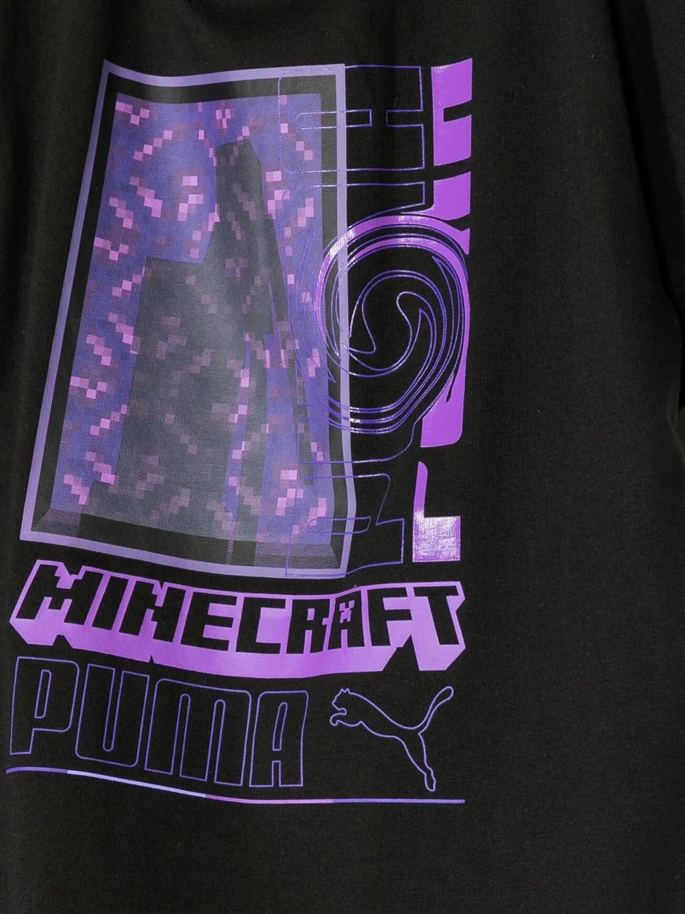 Футболка с принтом из коллаборации с MINECRAFT Puma Kids, черный — фото 3