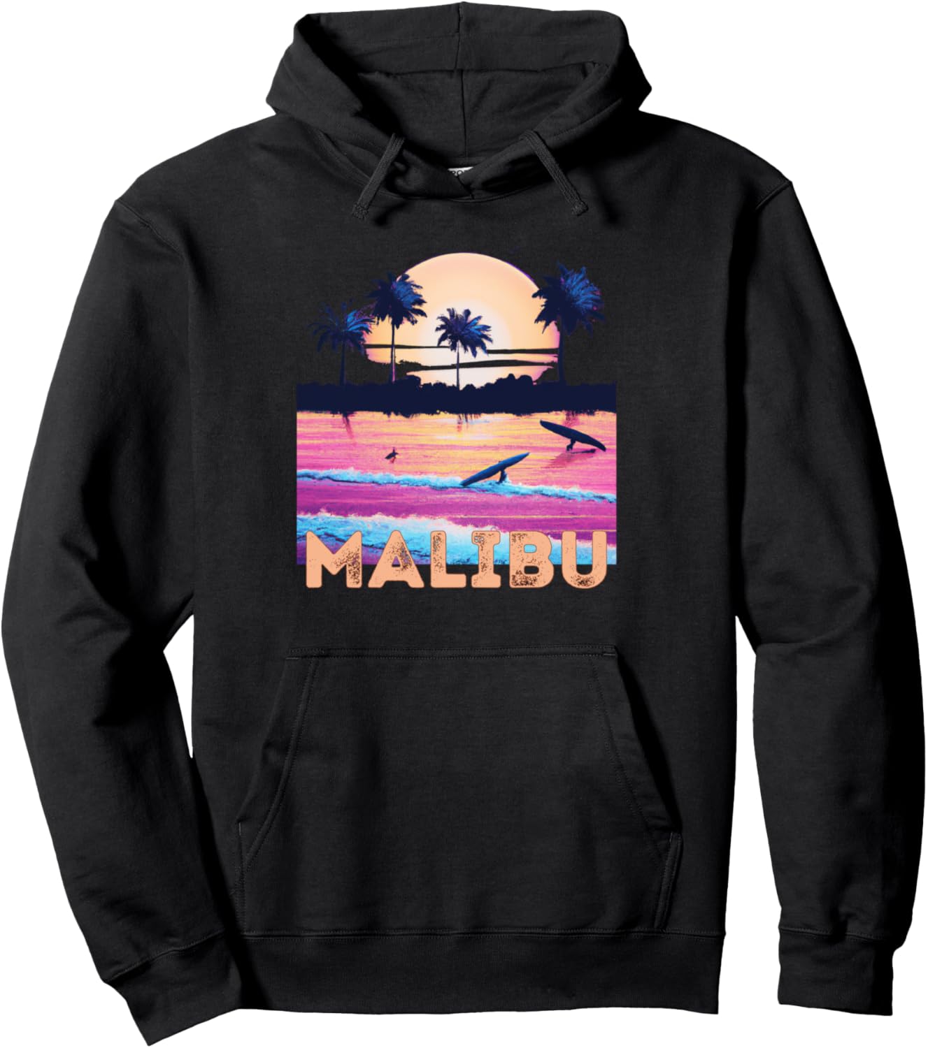 

Ретро-сувенирная толстовка для серфинга в стиле Малибу, Калифорния Malibu California Retro Beach Accessories, черный