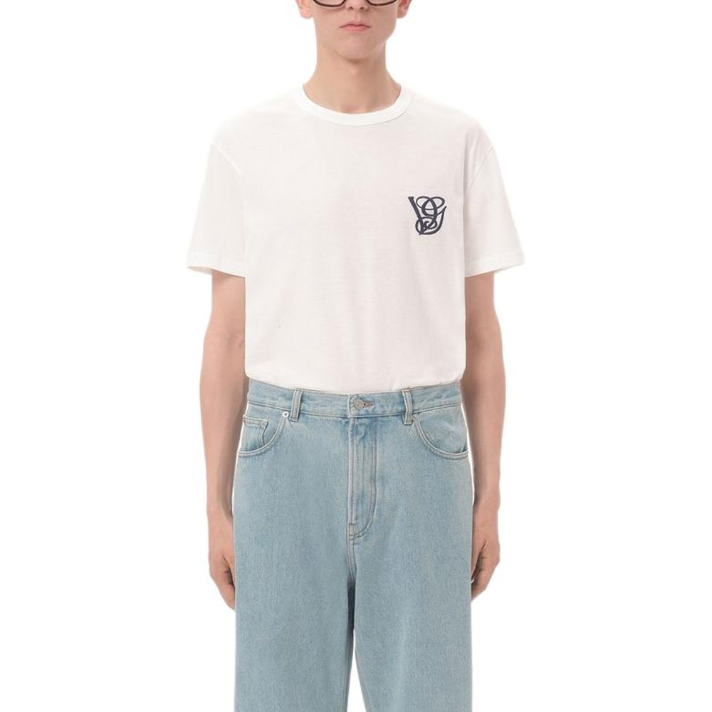 

Футболка с вышитым логотипом Valentino, слоновая кость, Бежевый, Футболка с вышитым логотипом Valentino, слоновая кость