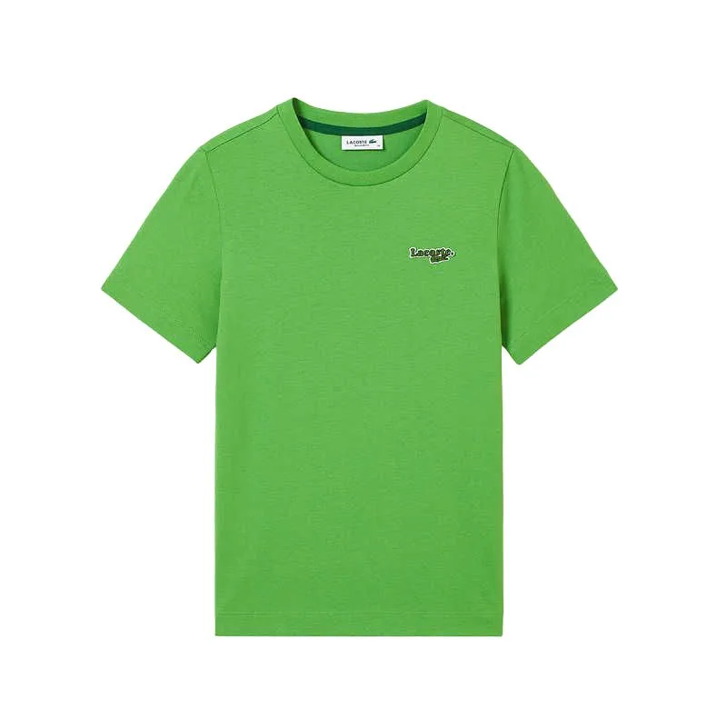 Женская футболка LACOSTE классическая с круглым вырезом, 70V/Ecru — фото 3
