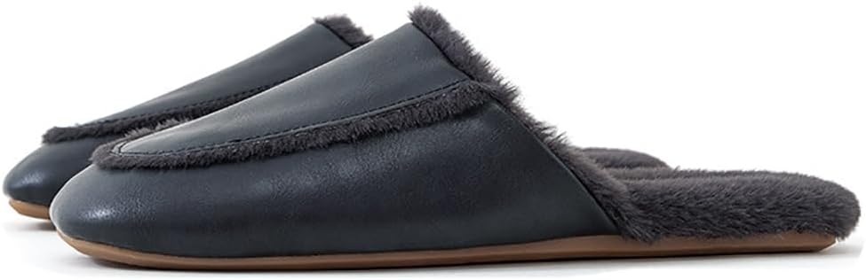 

Женские и мужские закрытые тапочки Yafirgeer с роскошной подкладкой из флиса, тихие элегантные домашние шлепанцы-сандалии, черный