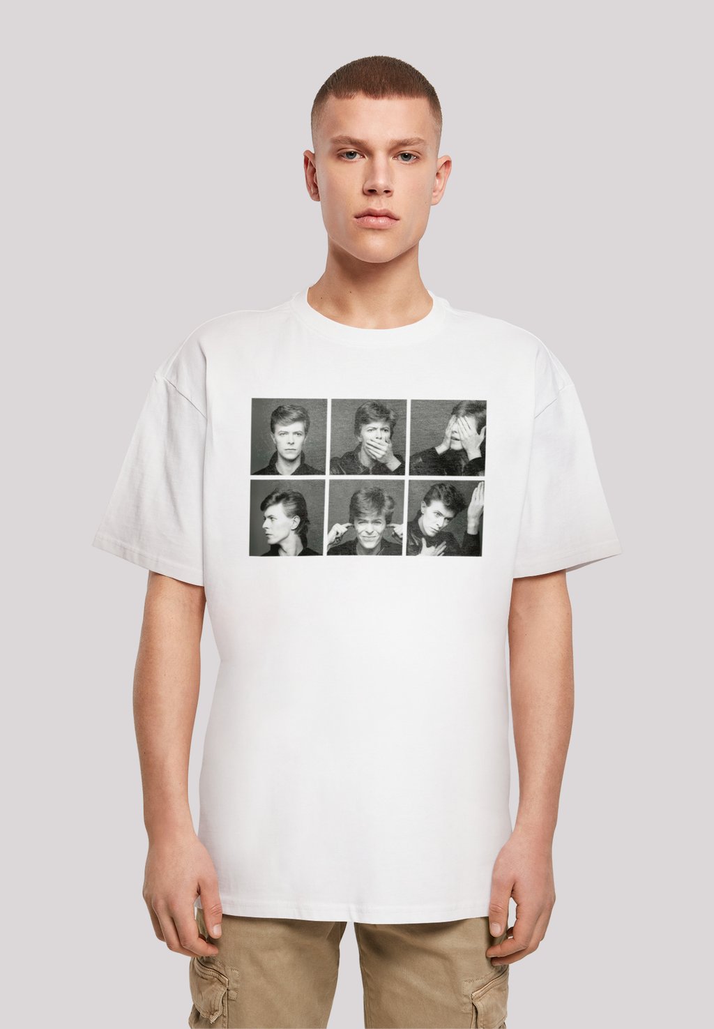 

Футболка с принтом DAVID BOWIE COLLAGE F4NT4STIC, белый