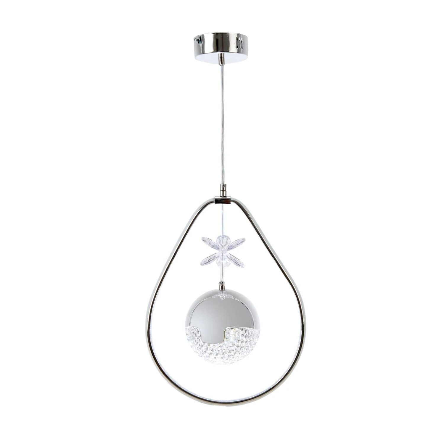

Светодиодная люстра Nisa Luce Drop Stone - хром - 35 см