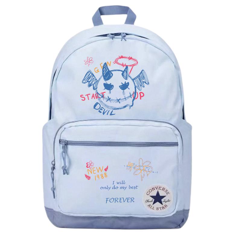 

Converse Полиэстеровый рюкзак среднего размера унисекс светло-дымчато-серый, Demon