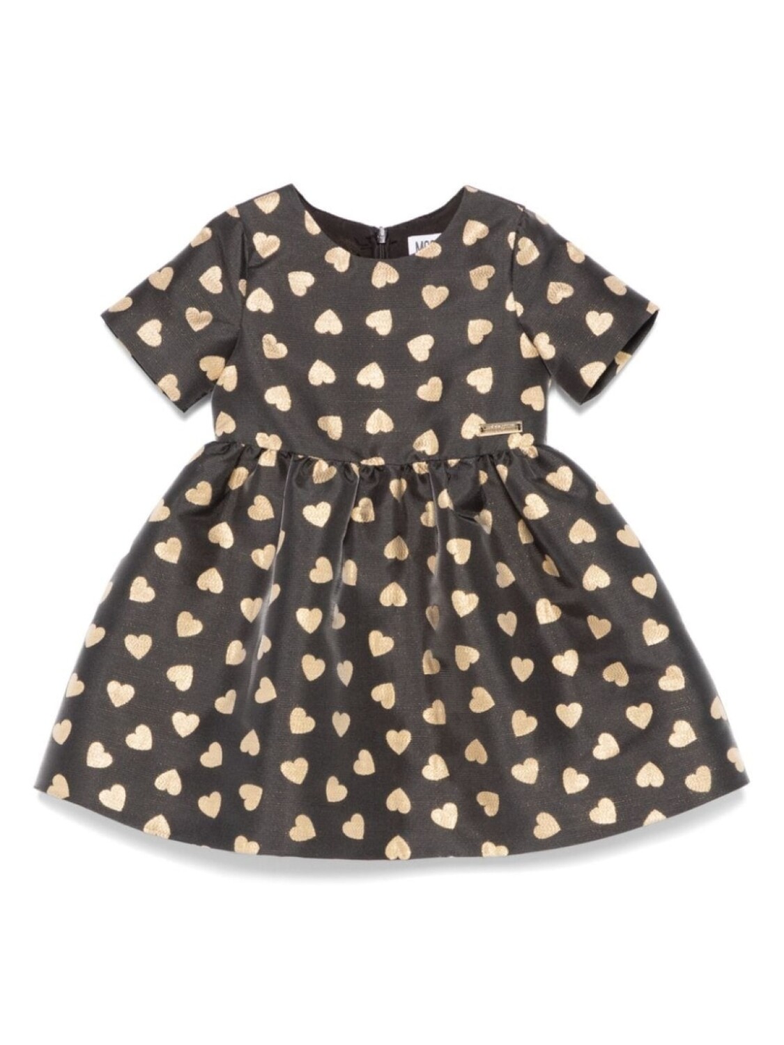 

Платье Moschino Kids с узором в виде сердца, черный