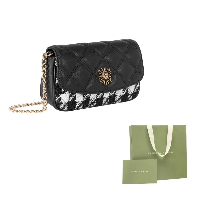 

VANESSA HOGAN Сумка через плечо из натуральной кожи, Hydrangea Patchwork Bag & Black