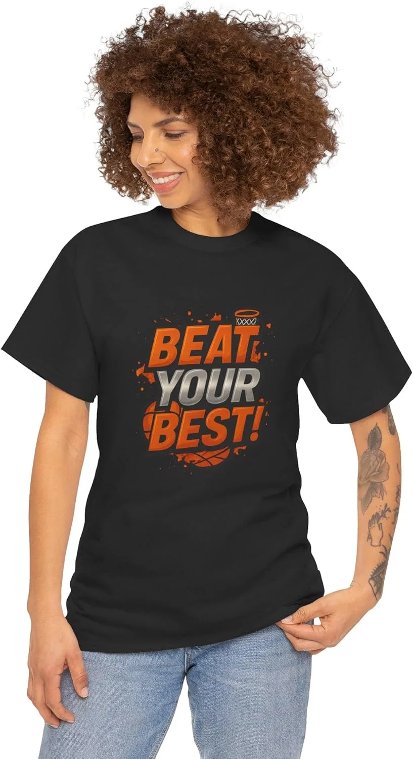 Футболка унисекс Heavy Cotton, BEAT YOUR BEST!, черный — фото 2
