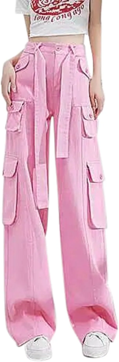 

Брюки-карго для женщин, мешковатые, с карманами, в стиле ретро