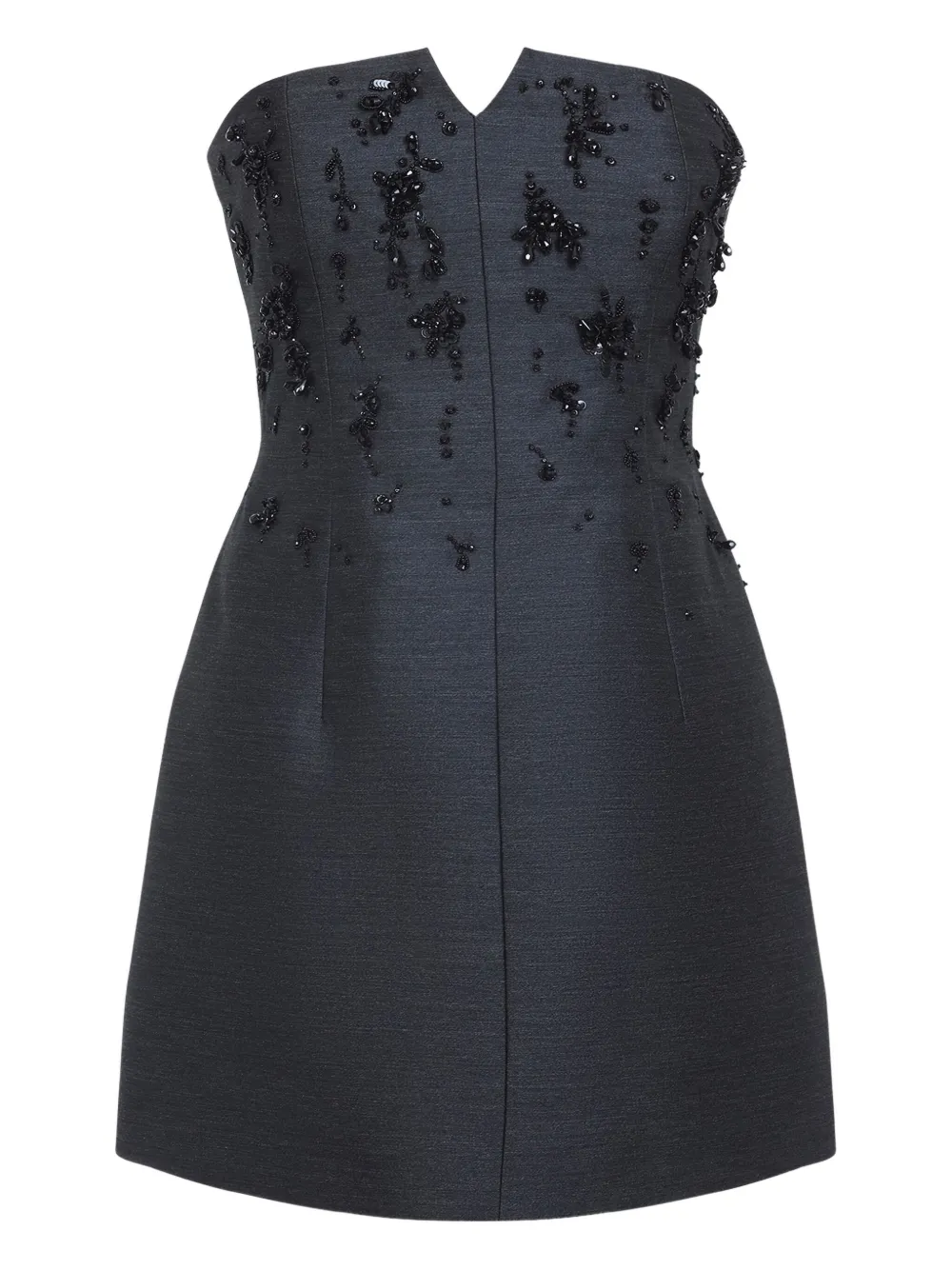 

Платье без бретелек с отделкой кристаллами Alberta Ferretti, черный