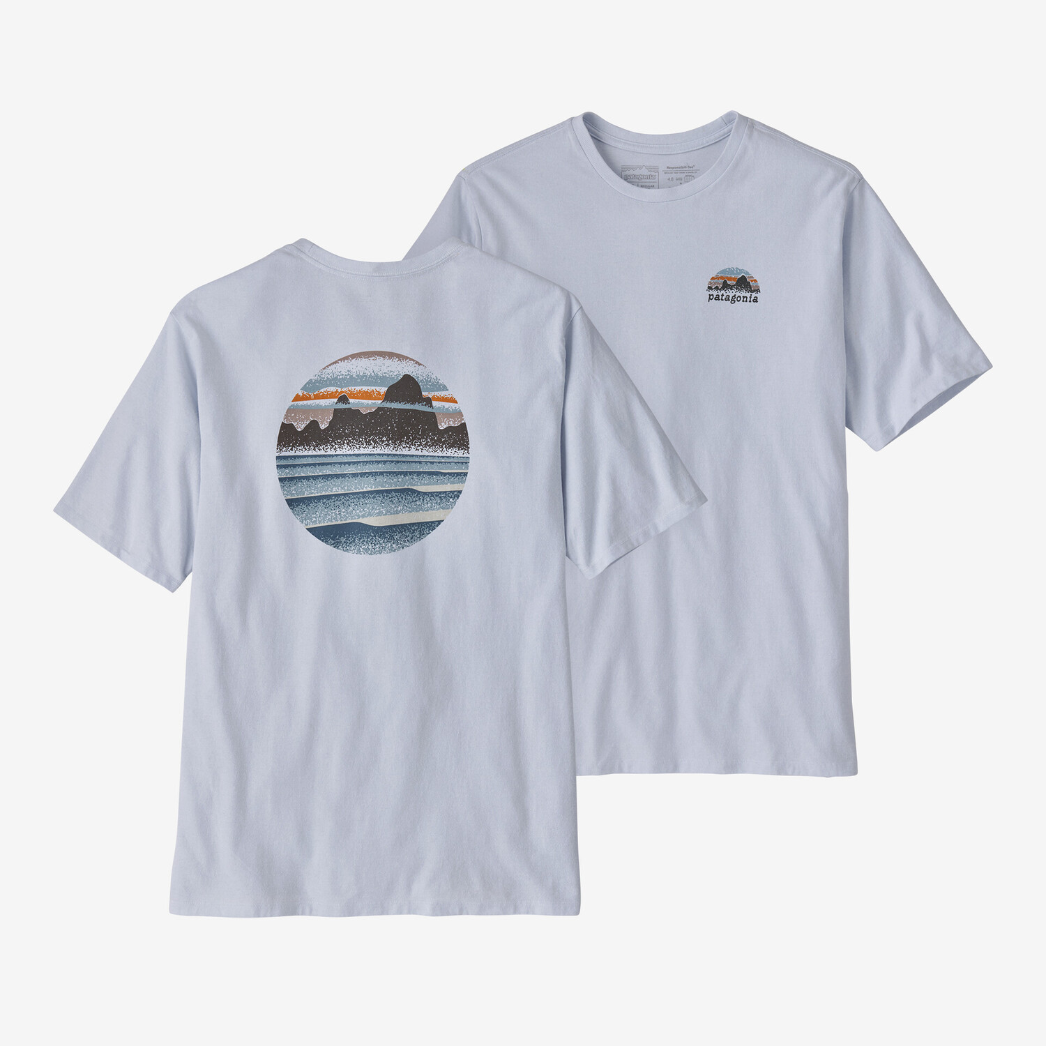

Мужская футболка Skyline Stencil Responsibili Patagonia, белый