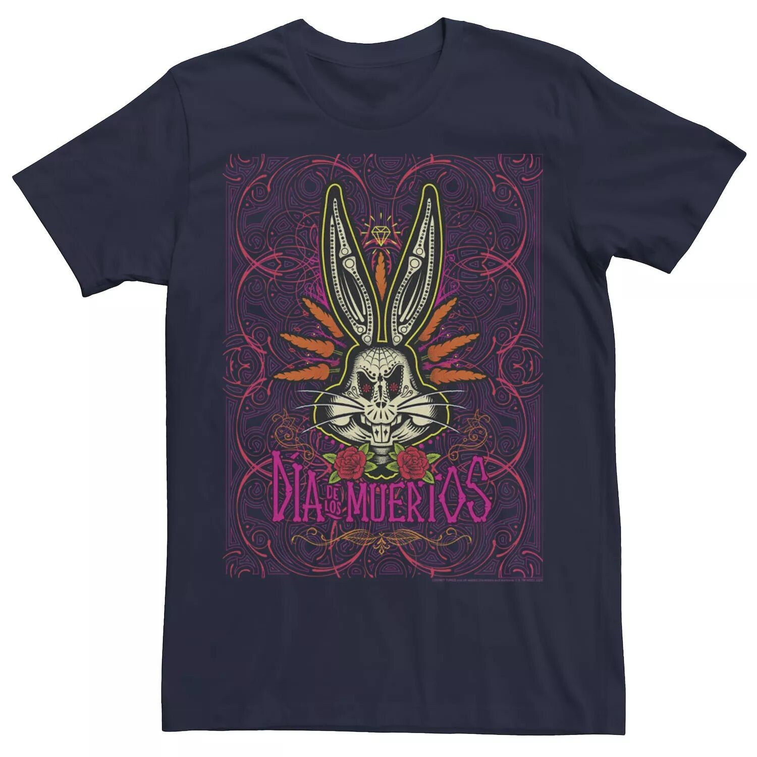 

Мужская футболка с плакатом Dia De Los Muertos Looney Tunes Bugs Bunny Licensed Character