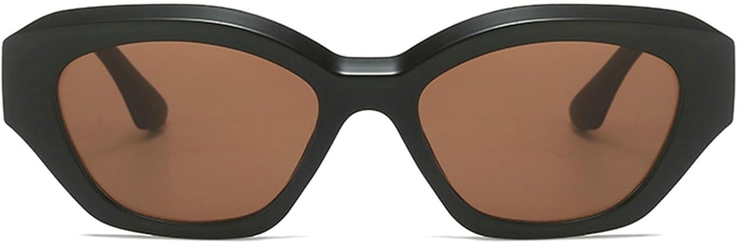 

Солнцезащитные очки «кошачий глаз» для женщин, солнцезащитные очки с волнистыми дужками, защита от УФ-излучения, модные солнцезащитные очки для мужчин, квадратные солнцезащитные очки для активного отдыха mincl, Black Brown