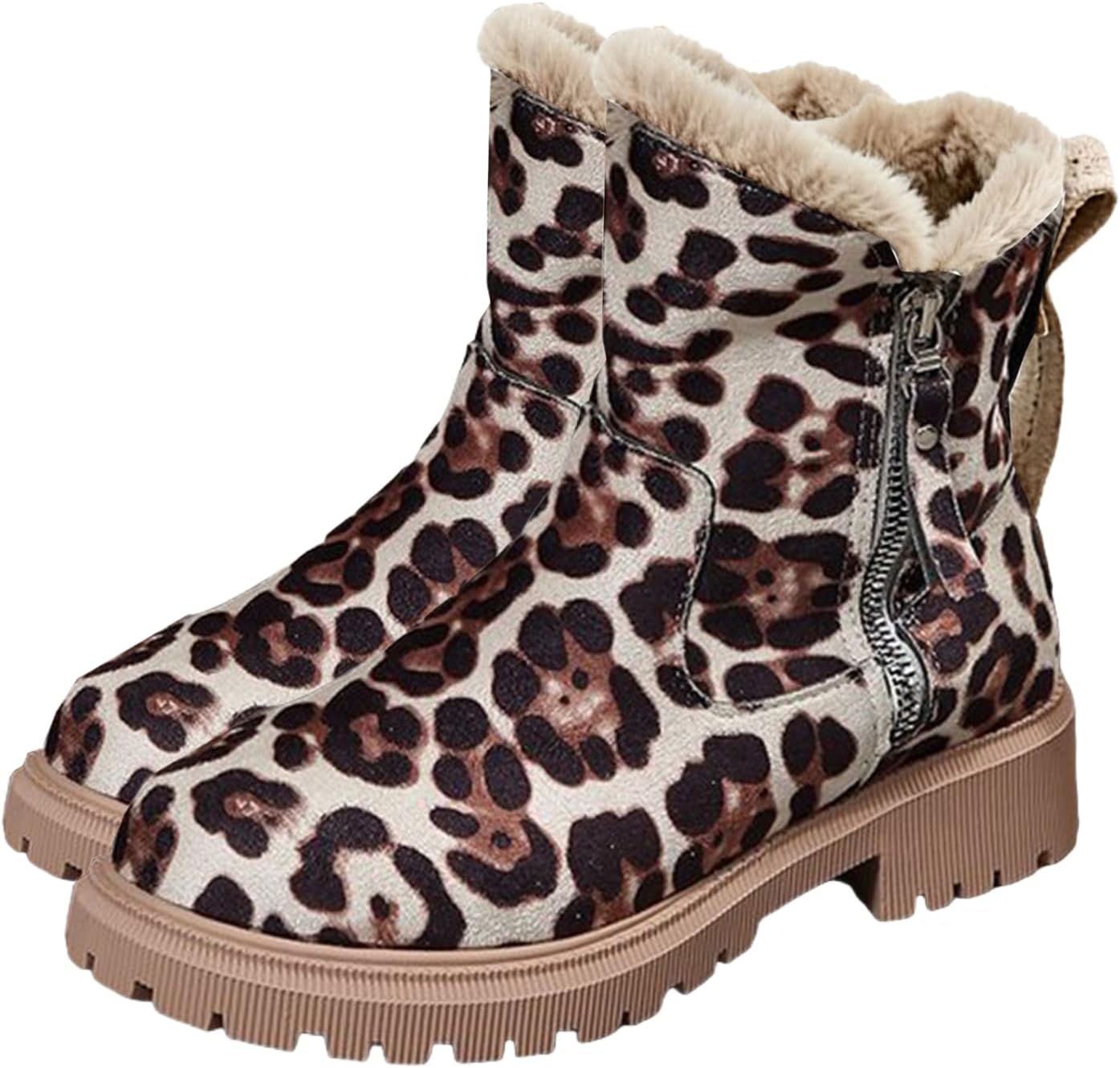 

Женские зимние ботинки с утепленным мехом, укороченные сапожки на молнии с платформой, средней высоты, с утепленной флисовой подкладкой, теплые и удобные, для прогулок на улице, модные и противоскользящие Toumov, Ce