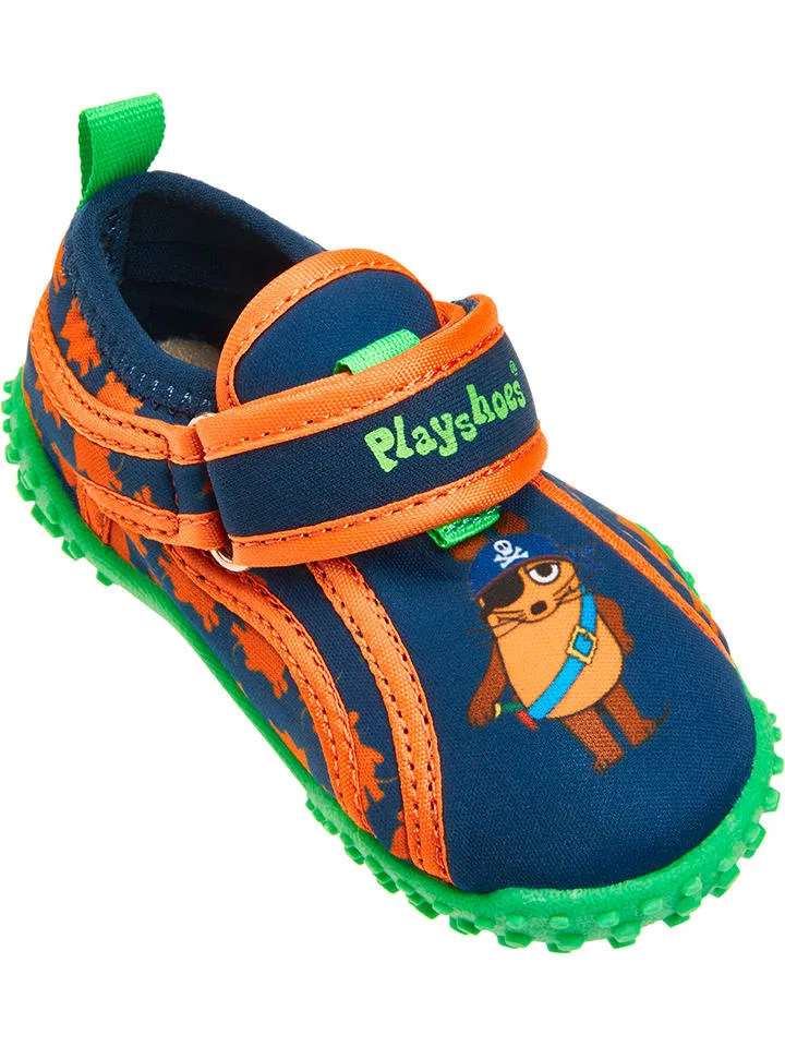 Башмаки для купания с защитой от ультрафиолета, Playshoes, синий/оранжевый — фото 3