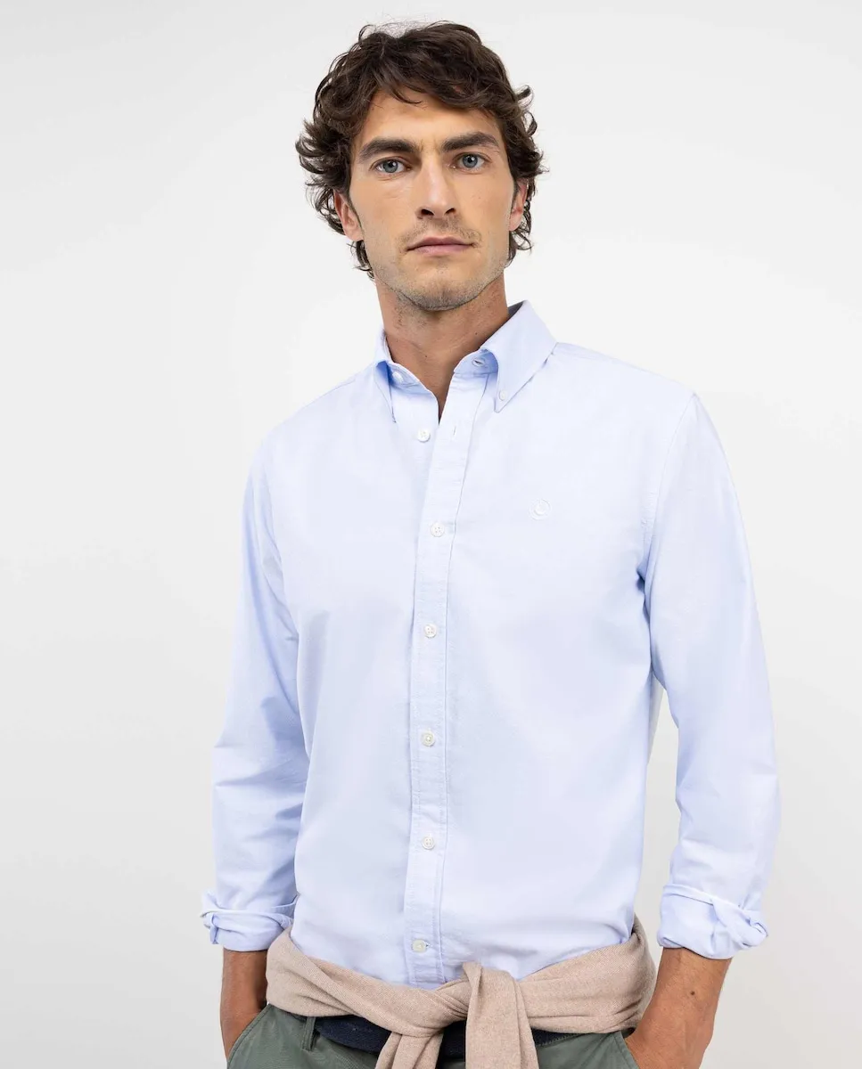 

Однотонная мужская рубашка Оксфорд El Ganso, синий