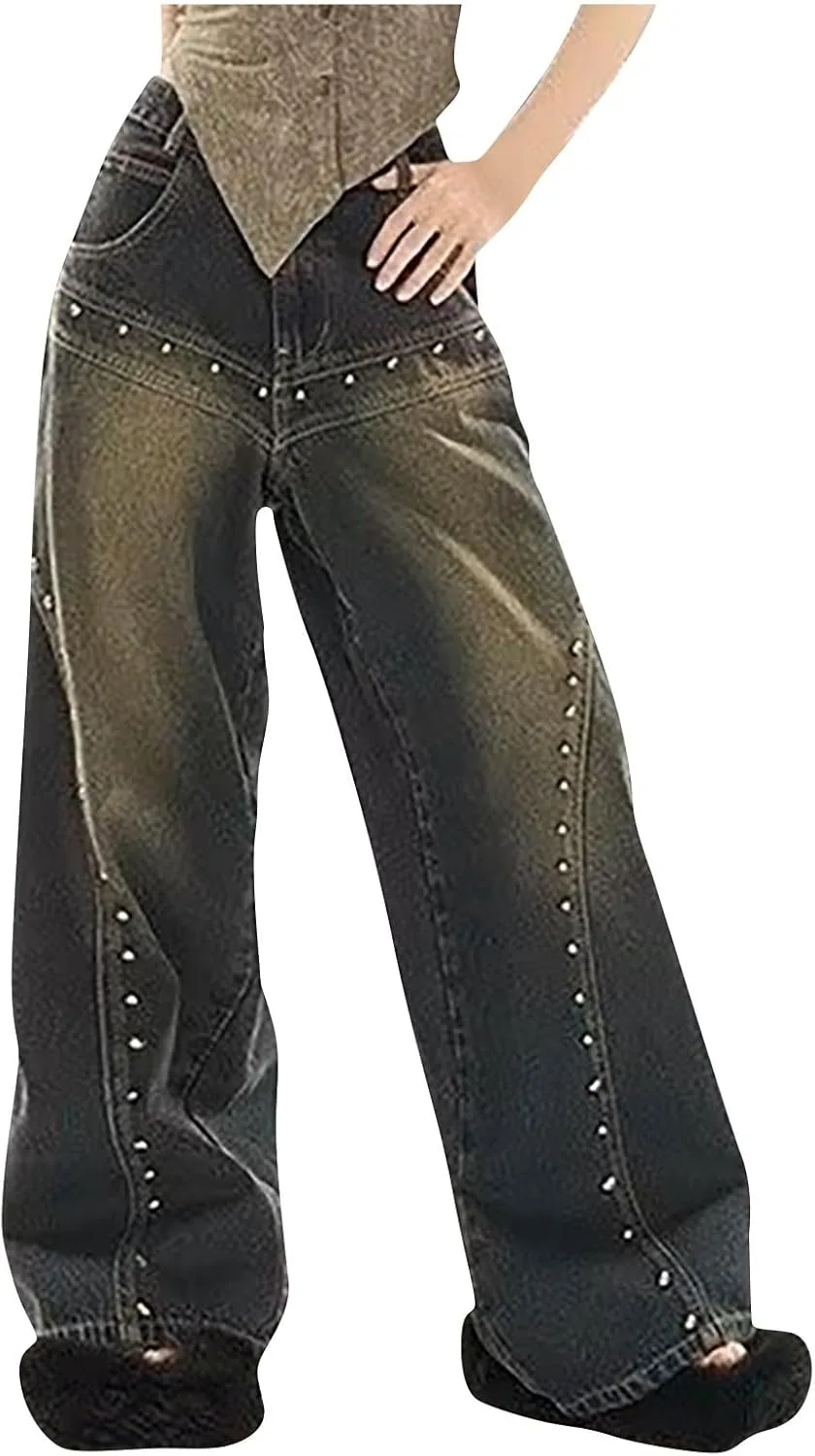 

FZYLQY мешковатые джинсы для женщин в стиле y2k