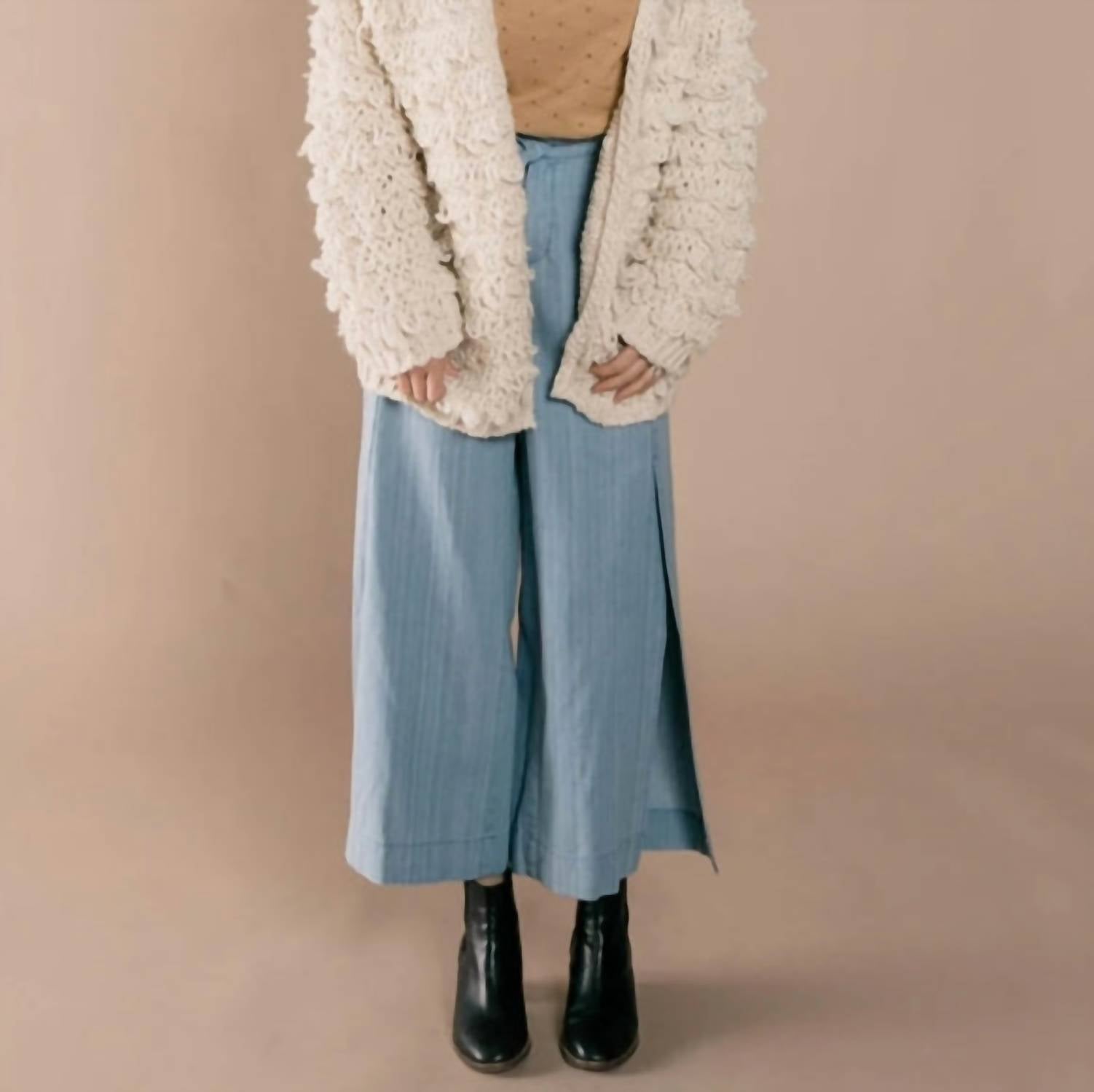 

Широкие брюки цвета Dusty Blue Rylee + Cru