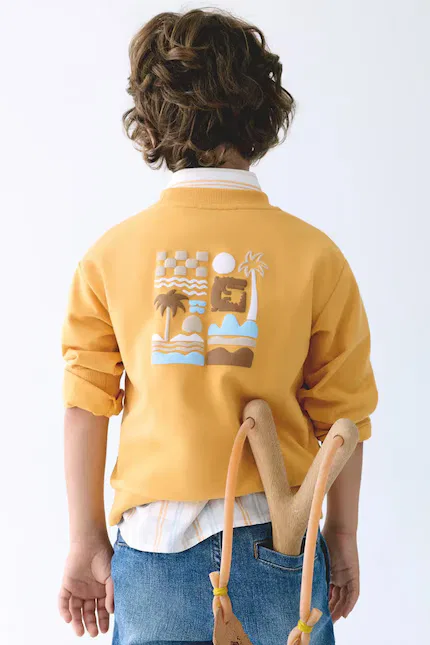 Худи детское из эластичного трикотажа Mayoral, желтый