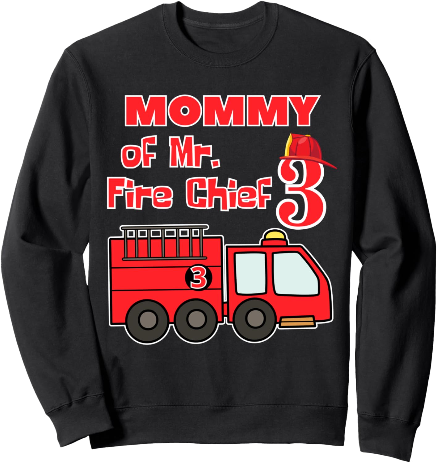 

Мама, мне 3 года! Начальник пожарной охраны на дежурстве. Пожарная машина. Толстовка для дня рождения мальчика Family Look Firetrucks Apparel Decoration Gifts, черный