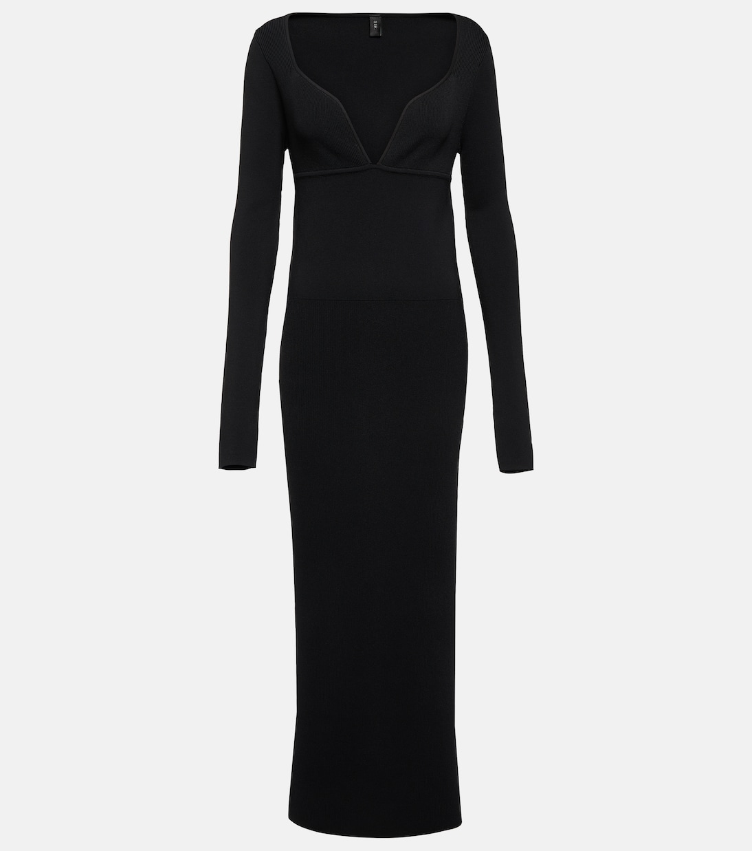 

Длинное платье Helena из трикотажного полотна в рубчик SIR, черный