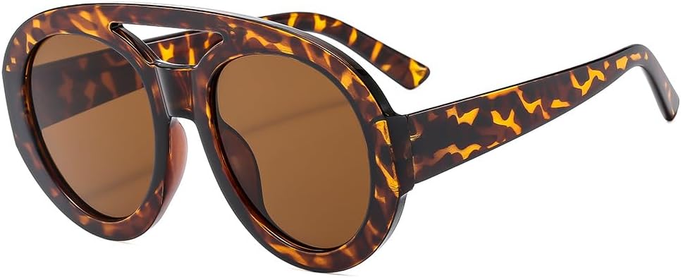 

Солнцезащитные очки для мужчин и женщин - защита UV400 - увеличенные линзы с двойной перемычкой и градиентным покрытием для занятий спортом на открытом воздухе и вождения QWBSER, C4leopard-brown