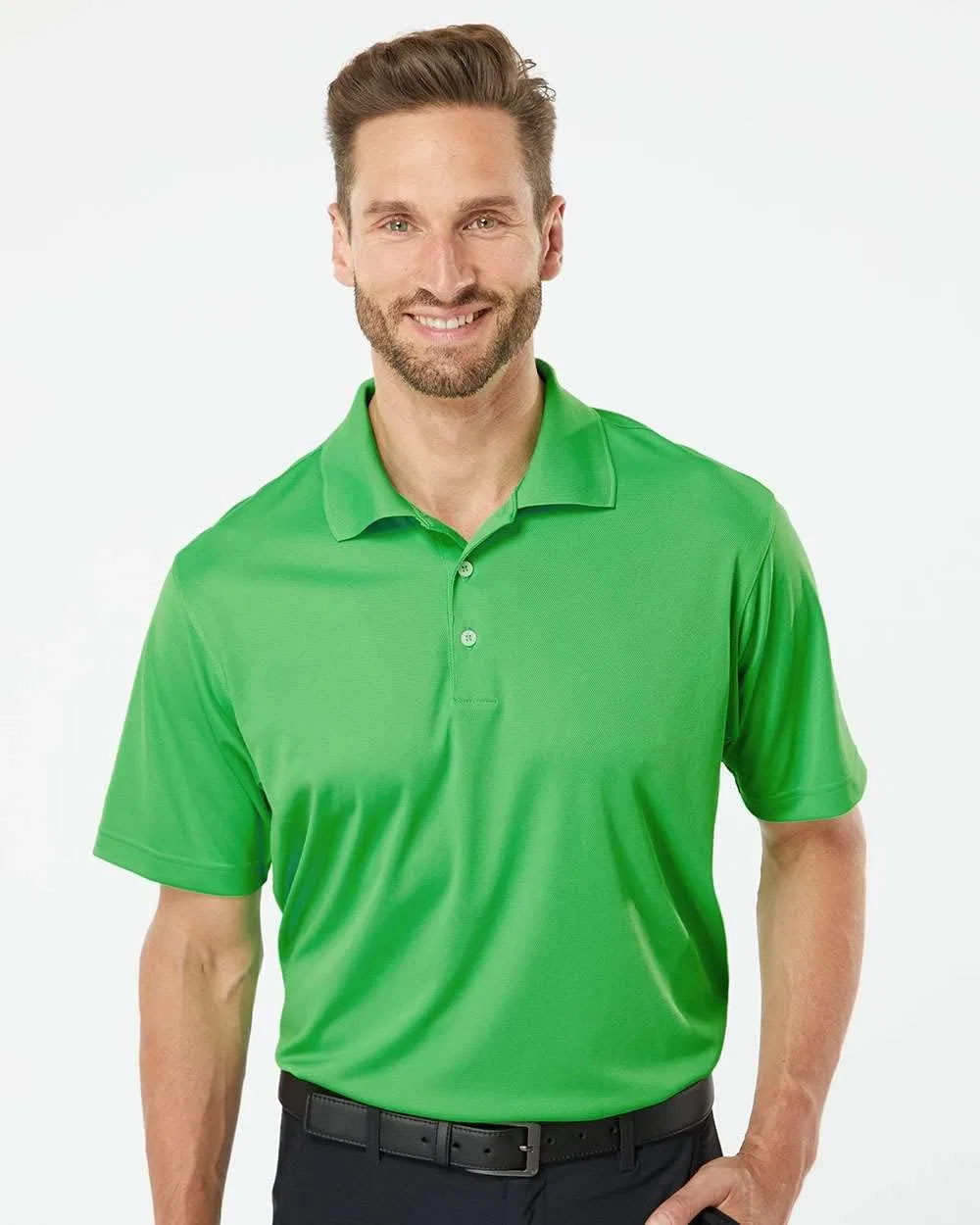 Поло adidas Climalite Solid, Solar Lime/ White