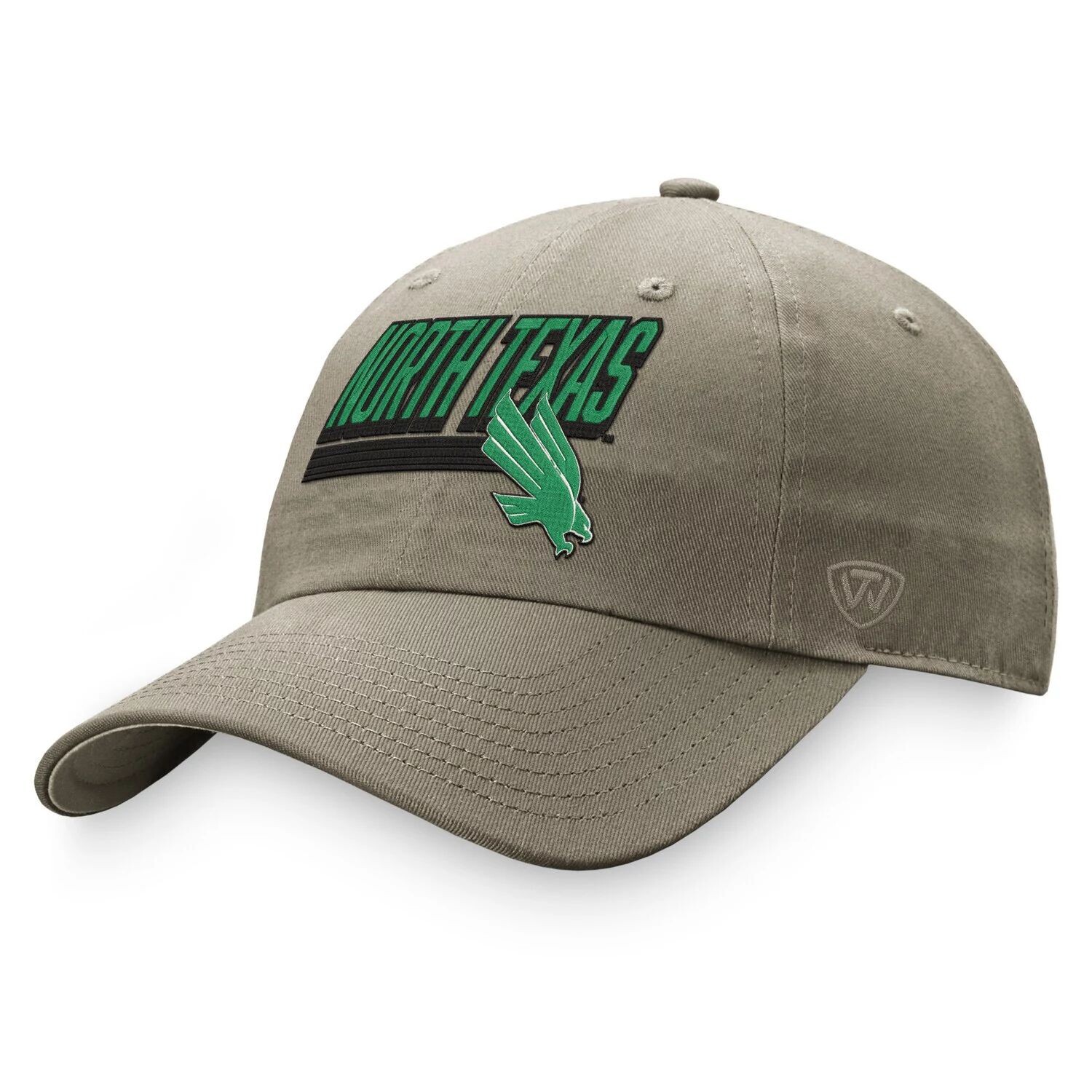 

Мужская регулируемая шляпа Top of the World цвета хаки North Texas Mean Green Slice