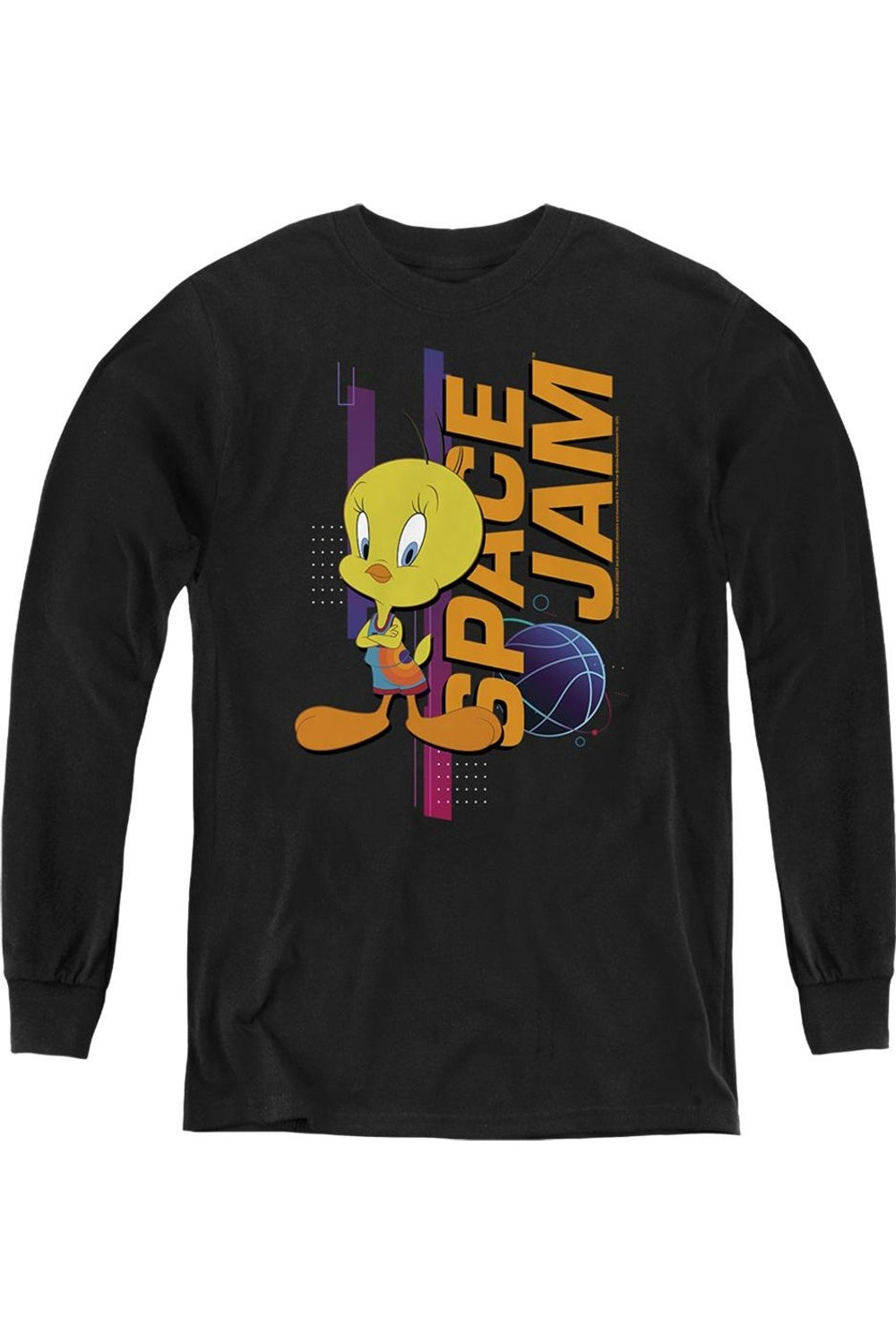 

Футболка с длинным рукавом Space Jam 2 и изображением Твити для молодежи Gildan, черный