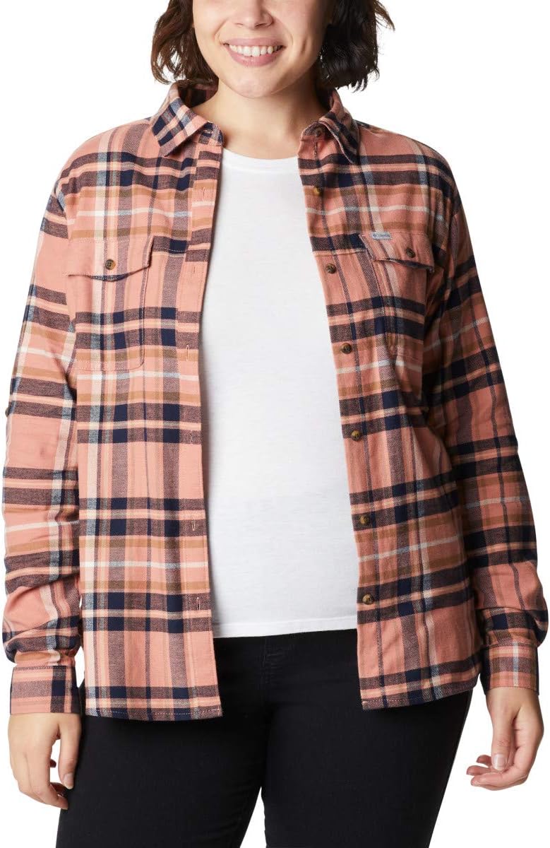 

Columbia Women's Pine Street Stretch Flannel, Nova Pink Multi