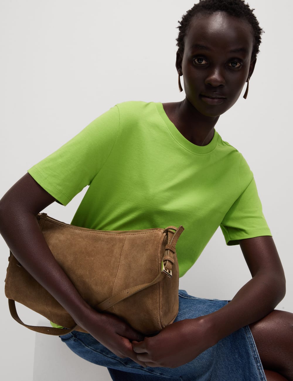 

Футболка на каждый день из чистого хлопка Marks & Spencer, цвет Apple green