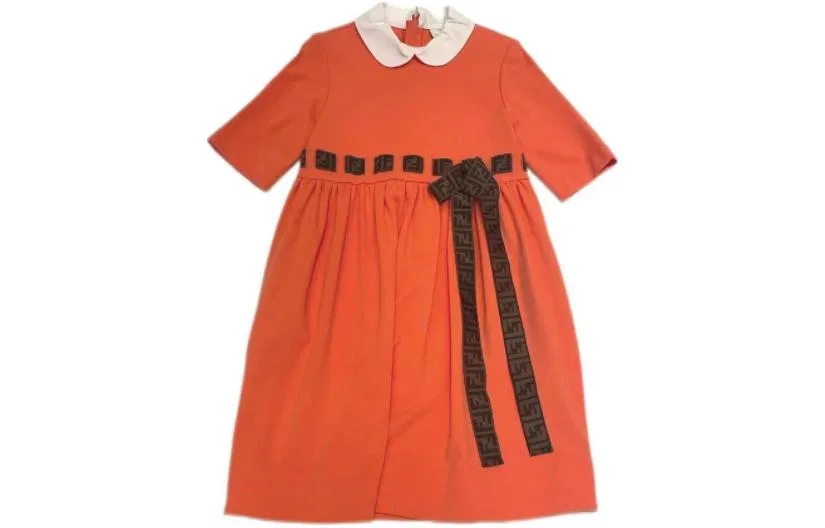 Детское платье умеренной длины короткое FENDI, Orange