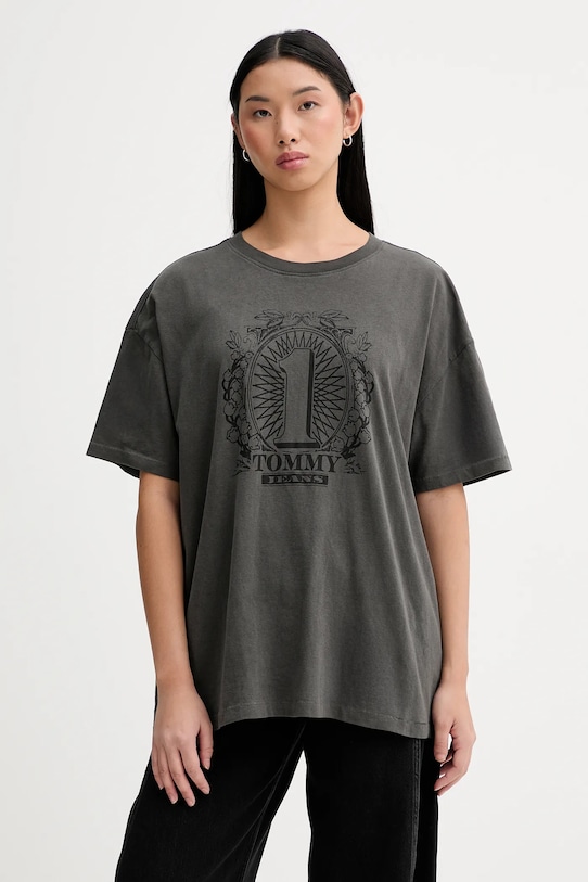 

Хлопковая футболка Tommy Jeans, серый