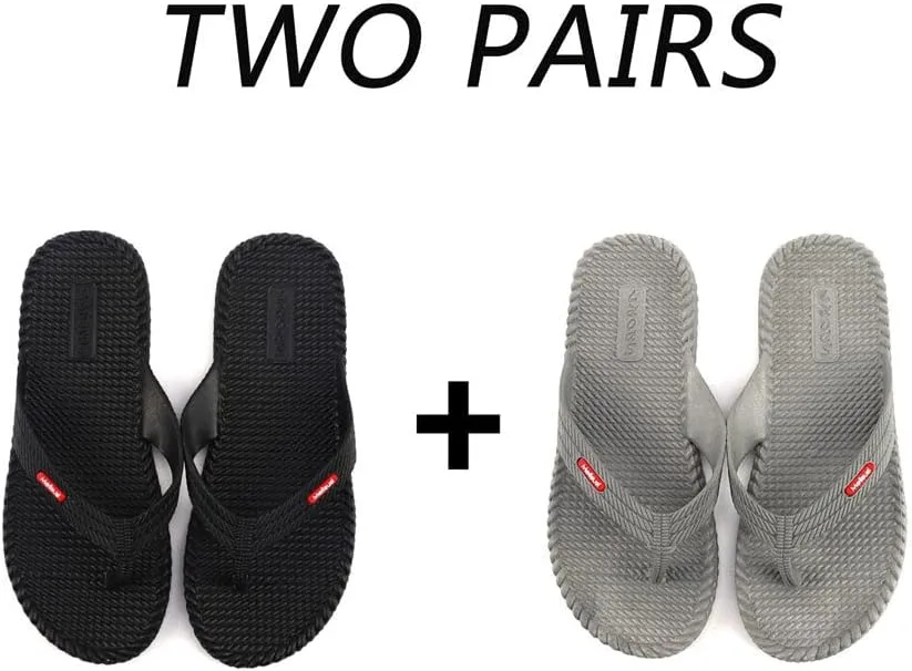 

Zyhfcfff-sd Две пары мужских легких тапочек EVA, слайдов без застежек, пляжные шлепанцы для мужчин, летние сандалии (Цвет: черный+серый, Размер: 8)